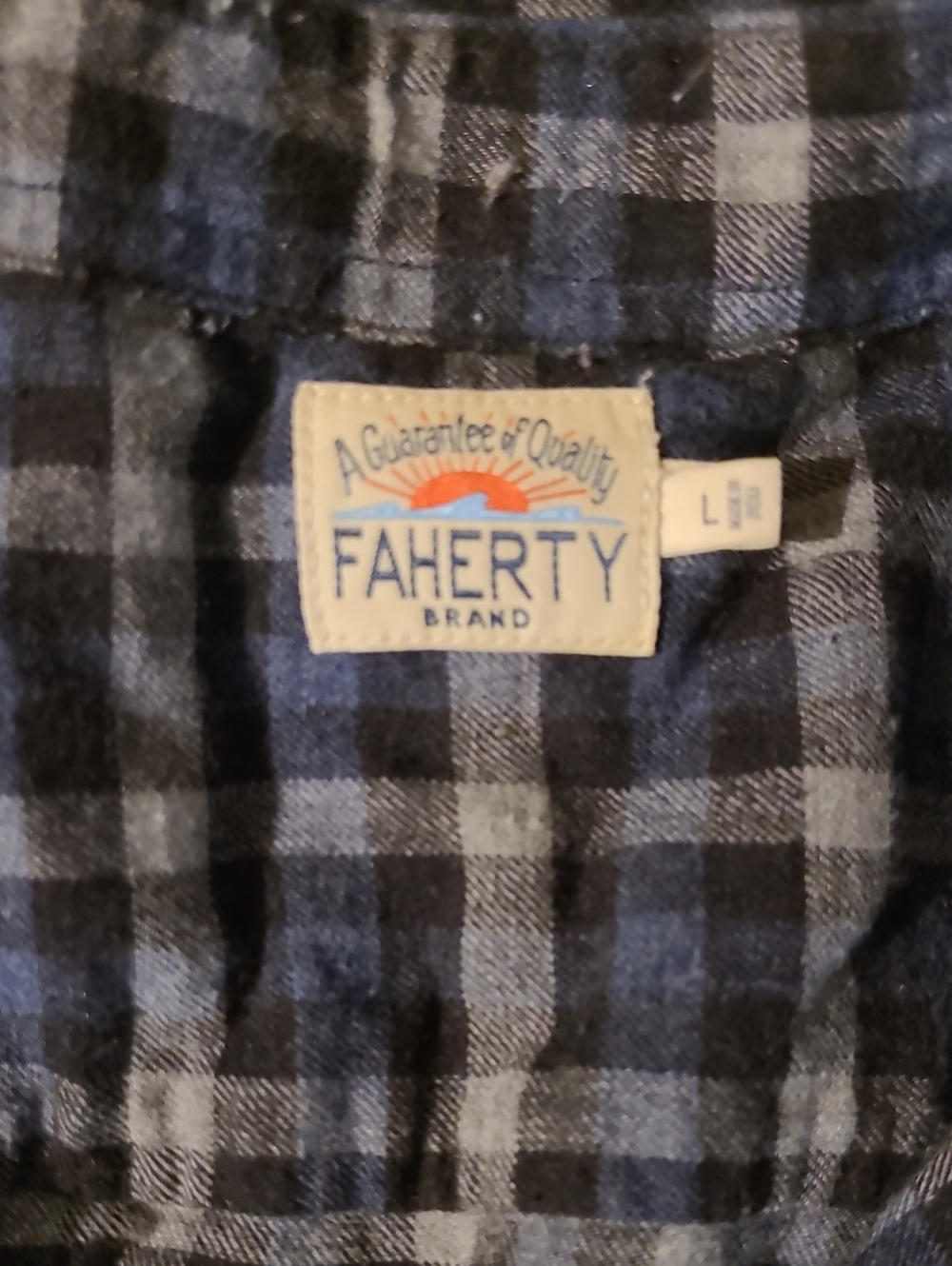 Faherty Men’s Black and Blue Plaid Button-Down Shirt